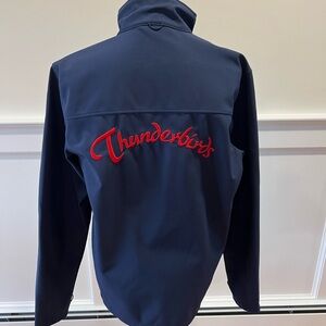 Air Force Thunderbirds Navy Bomber Jacket with Red Embroidery